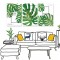 【24mama 掛畫】三聯式 北歐 簡約 植物 綠色 勵志 英文 龜背竹 龜背芋 無框畫-40x60cm(簡單生活)
