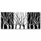 【123點點貼】三聯式 直幅 壁貼 牆貼 小資DIY 家居輕改造 黑白 樹木 簡約 印象派 咖啡廳 書房 家居裝飾-黑白分道30x40cm