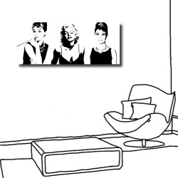 【123點點貼】單聯式 橫幅 家居改造 壁貼 牆貼 小資輕改造 瑪麗蓮夢露 歐美 女星 性感 黑白 咖啡廳 家飾品 -風華年代-80x30cm
