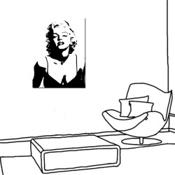 【123點點貼】單聯式 直幅 咖啡廳 室內改造 動手DIY 壁貼 牆貼 瑪麗蓮夢露 歐美 女星 性感 黑白 咖啡廳 家飾品-風華年代30x40cm