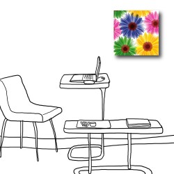 【123點點貼】單聯式 方型 壁貼 牆貼 室內改造裝飾 花卉 鮮豔 植物 少女 咖啡廳 書房 餐廳 家居裝飾 -花滿30x30cm