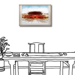 【123點點貼】單聯式 橫幅 長輩禮 室內裝飾 壁貼 牆貼 小資DIY 手繪風 書房 無框畫 客廳 民宿 餐廳 飯店 家居裝飾-高貴宮廷60x40cm