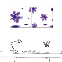 【123點點貼】二聯式 方型 紫色 家飾品 壁貼 牆貼 花店 書房 小孩房 圖書館 客廳 民宿 餐廳 家居裝飾 -萬紫千鴻 -30x30cm