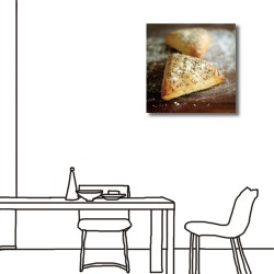 【123點點貼】單聯式 方形 壁貼 牆貼 麵包 早餐店 食品 家居裝飾 辦公室 無框畫 民宿 餐廳 輕改造 咖啡廳-早餐時刻30x30cm