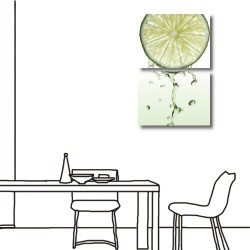 【123點點貼】二聯式 橫幅 室內裝飾 壁貼 牆貼 小資改造 咖啡廳 水果 檸檬 餐廳 民宿 辦公室 裝飾 -酸甜滋味40x30cm