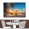 24mama掛畫 單聯式 海灘 日落 椰子樹 無框畫 60x40cm-熱帶海灘