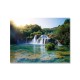 24mama掛畫 單聯式 全景 風景 河 國家公園 克羅地亞 山 森林 無框畫 40x30cm-克爾卡瀑布
