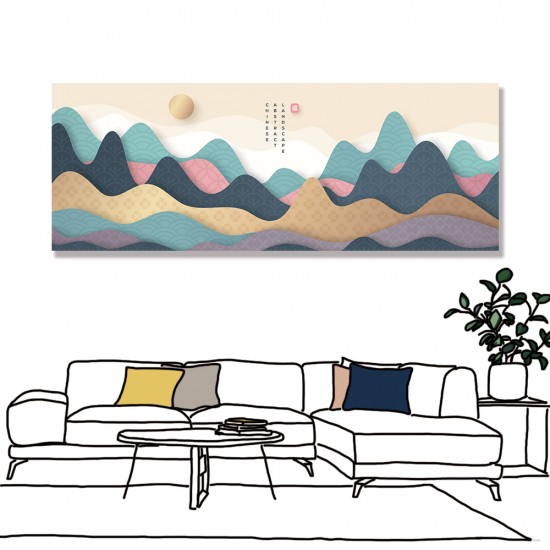 【123點點貼】壁貼 牆貼 居家裝飾 單聯式 80x30cm-彩色山丘