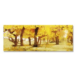 24mama掛畫 單聯式 秋天 豐富多彩 藝術插圖 樹 風景 無框畫 80x30cm-溫暖的森林