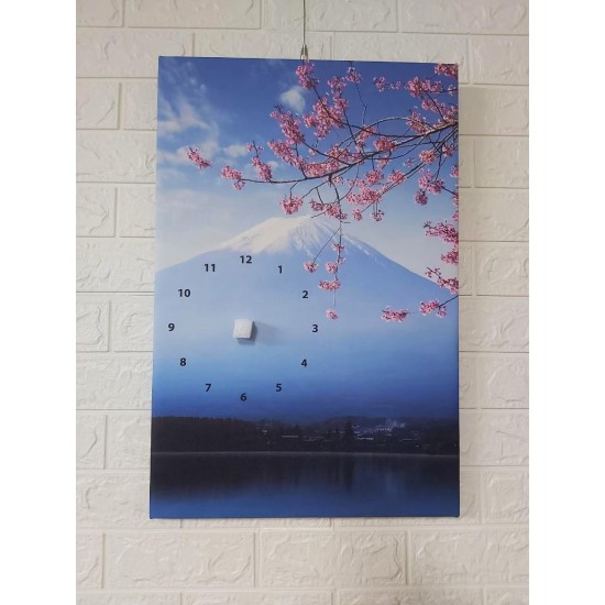 24mama掛畫 單聯式 客製化無框畫 尺寸圖像都可客製 無框畫 40x60cm-富士山和櫻花