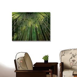 24mama掛畫 單聯式 竹林 日本 嵐山 森林 植物 安寧 東方 無框畫 40x30cm-般若波羅密多心經