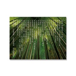 24mama掛畫 單聯式 竹林 日本 嵐山 森林 植物 安寧 東方 無框畫 40x30cm-般若波羅密多心經