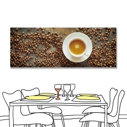 24mama掛畫 單聯式 咖啡 拿鐵 橫幅 咖啡豆 無框畫 80x30cm-拿鐵