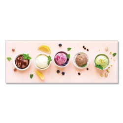24mama掛畫 單聯式 果子 莓果 酸奶 水果 甜點 無框畫 80x30cm-夏季冰淇淋