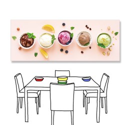 24mama掛畫 單聯式 果子 莓果 酸奶 水果 甜點 無框畫 80x30cm-夏季冰淇淋