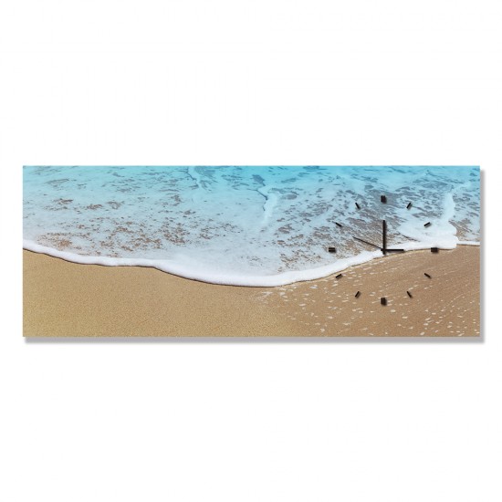 24mama掛畫 單聯式 海灘 沙 夏天 熱帶 禪 自然 無框畫 時鐘掛畫 80x30cm-海灘
