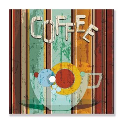 24mama掛畫 單聯式 裝飾 設計 抽象 早晨 復古 餐廳 無框畫 30x30cm-咖啡插畫