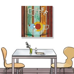 24mama掛畫 單聯式 裝飾 設計 抽象 早晨 復古 餐廳 無框畫 30x30cm-咖啡插畫