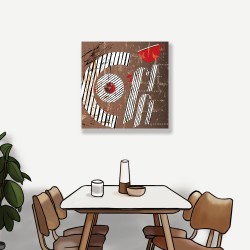 24mama掛畫 單聯式 餐廳 飲料 拿鐵 藝術 插圖 早晨 復古 時尚 裝飾 無框畫 30x30cm-抽象咖啡
