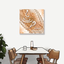 24mama掛畫 單聯式 餐廳 下午茶 拿鐵 飲料 塗鴉 設計 裝飾 插圖 無框畫 30x30cm-藝術早安咖啡