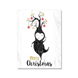 24mama掛畫 單聯式 聖誕 節日 復古 跳舞 插圖 無框畫 30x40cm-聖誕精靈樹