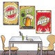 24mama掛畫 三聯式 酒吧 飲料 餐廳 廣告 麥酒 乾杯 古董 派對 涼爽 無框畫 40x60cm-復古啤酒