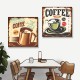 24mama掛畫 二聯式 杯子 時髦 餐廳 摩卡 飲料 裝飾 藝術 無框畫 30X30cm-復古咖啡