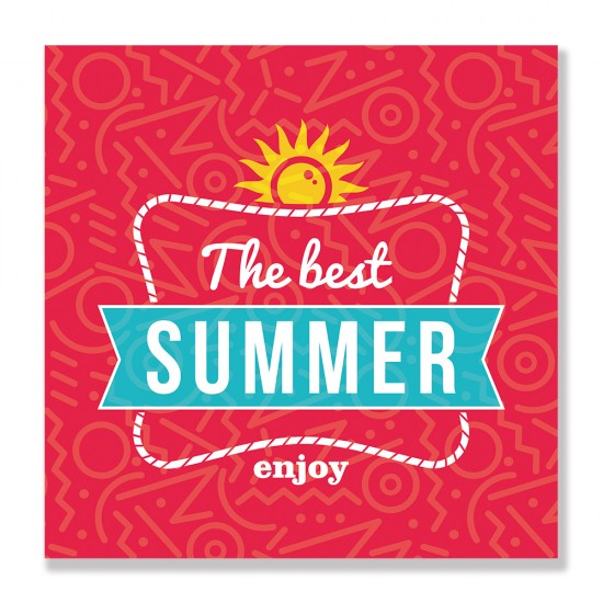 24mama掛畫 單聯式 夏天 水果 沙灘 太陽 藝術 享受假期 無框畫 30x30cm-快樂暑假