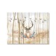 24mama掛畫 單聯式 鳥 動物 森林樹木 藝術插圖 無框畫 40x30cm-鹿頭