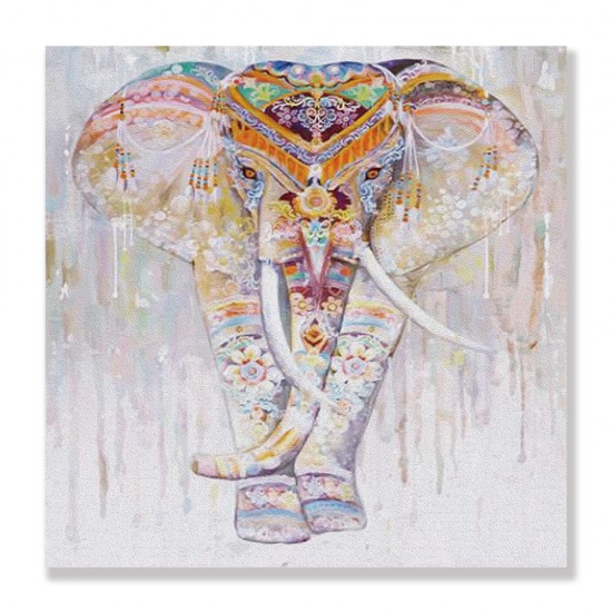 24mama掛畫 單聯式 動物 豐富多彩 花卉 藝術繪畫 無框畫 30x30cm-宗教大象