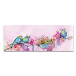 24mama掛畫 單聯式 抽象 五顏六色 動物 春天 藝術繪畫 花卉 無框畫 80x30cm-色彩鳥