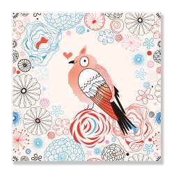 24mama掛畫 單聯式 動物 花卉 美麗 藝術 插圖 無框畫 30x30cm-愛情鳥