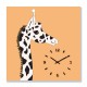24mama掛畫 單聯式 動物 斑點 裝飾 插圖 無框畫 時鐘掛畫 30x30cm-長頸鹿