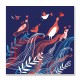 24mama掛畫 單聯式 動物 植物 葉子 愛心 插圖 無框畫 30x30cm-相愛的鳥兒