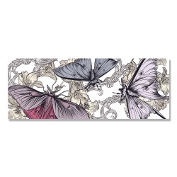 24mama掛畫 單聯式 藝術繪畫 昆蟲 優雅元素 華麗 無框畫 80x30cm-花卉蝴蝶
