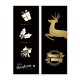 24mama掛畫 二聯式 動物 鹿 節日 插圖 樹 禮物 鈴鐺 星星 無框畫 30x80cm-聖誕裝飾