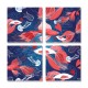 24mama掛畫 多聯式 動物 愛心 藝術 可愛 海洋 插圖 無框畫 30x30cm-水母與紅魚