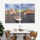 24mama掛畫 二聯式 歐洲荷蘭 繪畫藝術 城市建築 船 河水 無框畫 30x40cm-阿姆斯特丹港