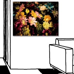 24mama掛畫 單聯式 多彩 花卉 無框畫 40x30cm-棉織物花