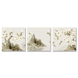 【123點點貼】壁貼 牆貼 居家裝飾 三聯式 30x30cm-白玉蘭花