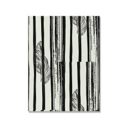 24mama掛畫 單聯式 黑白 植物 熱帶 插圖 藝術 現代 時尚 無框畫 30x40cm-簡單