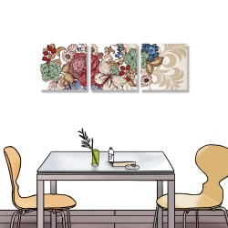 【123點點貼】壁貼 牆貼 居家裝飾 三聯式 30x30cm-華麗花卉