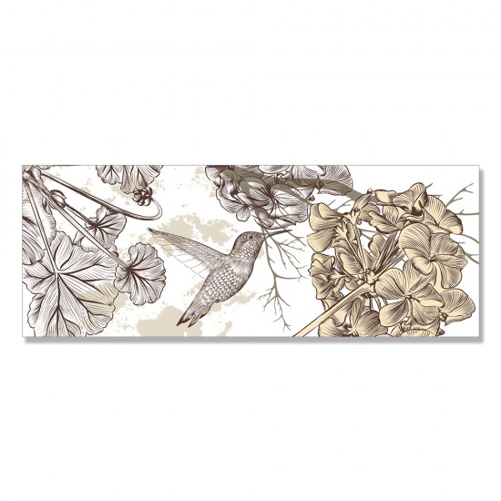 24mama掛畫 單聯式 藝術 動物 蜂鳥 昆蟲 蜻蜓 植物 美麗 無框畫 80x30cm-藝術花卉