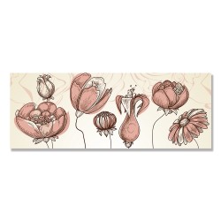 24mama掛畫 單聯式 時尚 藝術 插圖 美麗 裝飾 無框畫 80x30cm-精緻花朵