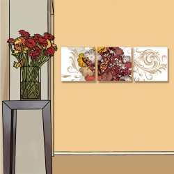 【123點點貼】壁貼 牆貼 居家裝飾 三聯式 30x30cm-美麗花卉