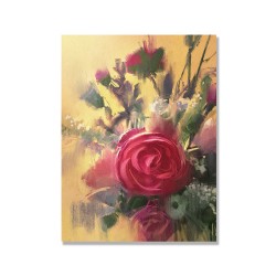 24mama掛畫 單聯式 繪畫藝術 花卉 靜物 夏天 情人節 無框畫 30x40cm-美麗玫瑰花束