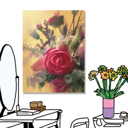 24mama掛畫 單聯式 繪畫藝術 花卉 靜物 夏天 情人節 無框畫 30x40cm-美麗玫瑰花束