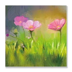 24mama掛畫 單聯式 美麗花卉 藝術繪畫 柔和 粉色 無框畫 30x30cm-宇宙花草