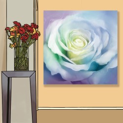 24mama掛畫 單聯式 花瓣 柔和 藝術繪畫 美麗花卉 無框畫 30x30cm-白玫瑰