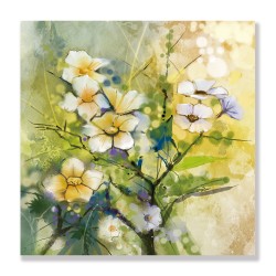 24mama掛畫 單聯式 柔和 白色 植物花卉 春天 美麗 無框畫 30x30cm-日本櫻花01